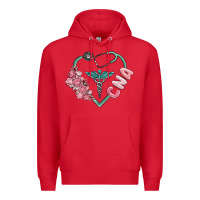 Red cna heart Premium Hoodie - MaliasSmallBusiness