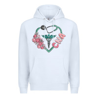 White cna heart Premium Hoodie - MaliasSmallBusiness