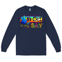 Navy it's ok to say gay Long Sleeve Tee - Zillion Design Studio