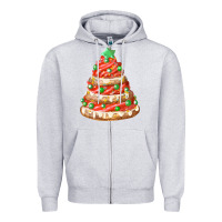 Heather Grey red christmas cookie cake fa element Zipper Hoodie - FaDigitalArtStudio