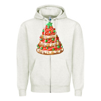 Oatmeal Heather red christmas cookie cake fa element Zipper Hoodie - FaDigitalArtStudio