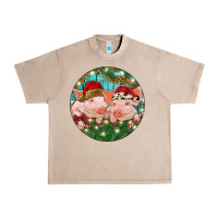 French Oak Christmas Pigs Urban Heavy Tee - RanaPortraitStore