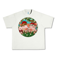 Pistachio Christmas Pigs Urban Heavy Tee - RanaPortraitStore