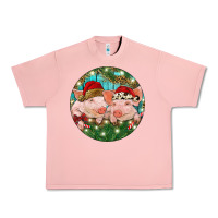 Salmon Christmas Pigs Urban Heavy Tee - RanaPortraitStore