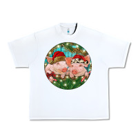 White Christmas Pigs Urban Heavy Tee - RanaPortraitStore