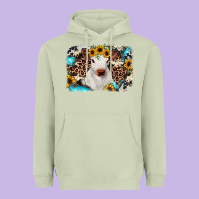 Cowhide Leopard Calf Heavyweight Hoodie Designed By Jahusdesignshop