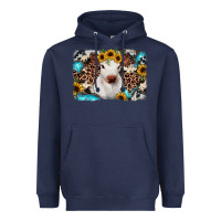 Navy cowhide leopard calf Heavyweight Hoodie - JahusDesignShop
