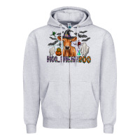 Heather Grey Moo I Mean Boo Zipper Hoodie - CowhideDigitalArt