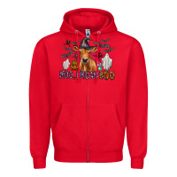 Red Moo I Mean Boo Zipper Hoodie - CowhideDigitalArt