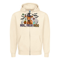 Sandshell Moo I Mean Boo Zipper Hoodie - CowhideDigitalArt