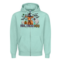 Seafoam Moo I Mean Boo Zipper Hoodie - CowhideDigitalArt