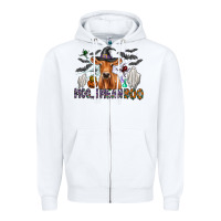 White Moo I Mean Boo Zipper Hoodie - CowhideDigitalArt