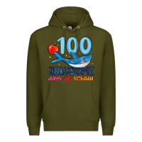 Army Green 100 jawsome days of school Premium Hoodie - MaliasSmallBusiness