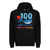 Black 100 jawsome days of school Premium Hoodie - MaliasSmallBusiness