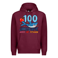 Burgundy 100 jawsome days of school Premium Hoodie - MaliasSmallBusiness