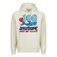 Oatmeal Heather 100 jawsome days of school Premium Hoodie - MaliasSmallBusiness