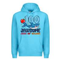 Ocean Blue 100 jawsome days of school Premium Hoodie - MaliasSmallBusiness