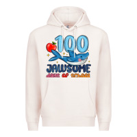 Pale Pink 100 jawsome days of school Premium Hoodie - MaliasSmallBusiness