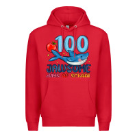 Red 100 jawsome days of school Premium Hoodie - MaliasSmallBusiness