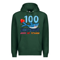 Sports Green 100 jawsome days of school Premium Hoodie - MaliasSmallBusiness
