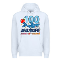 White 100 jawsome days of school Premium Hoodie - MaliasSmallBusiness