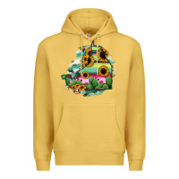 Antique Gold Campeche State Of Mexico Map Premium Hoodie - RanaPortraitStore