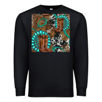 Black cowboy boot and gemstone Premium Sweatshirt - BundleAndBundleShop
