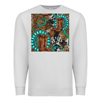 Dove Grey cowboy boot and gemstone Premium Sweatshirt - BundleAndBundleShop