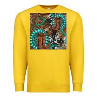 Lemon cowboy boot and gemstone Premium Sweatshirt - BundleAndBundleShop