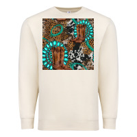 Sandshell cowboy boot and gemstone Premium Sweatshirt - BundleAndBundleShop