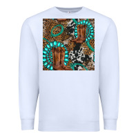 White cowboy boot and gemstone Premium Sweatshirt - BundleAndBundleShop