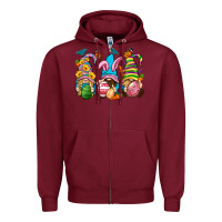 Burgundy Easter gnomies Easter Day Zipper Hoodie - Neo Western