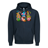 Navy Easter gnomies Easter Day Zipper Hoodie - Neo Western