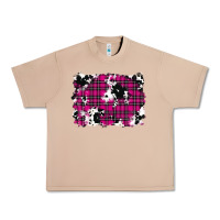 Burro Pink Christmas Plaid Cowhide Pattern Background Urban Heavy Tee - RanaPortraitStore