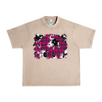 French Oak Pink Christmas Plaid Cowhide Pattern Background Urban Heavy Tee - RanaPortraitStore
