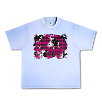 Grape Ice Pink Christmas Plaid Cowhide Pattern Background Urban Heavy Tee - RanaPortraitStore