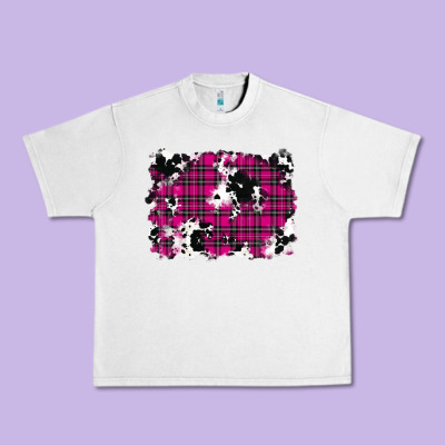 Urban Heavy Tee Pink Christmas Plaid Cowhide Pattern Background