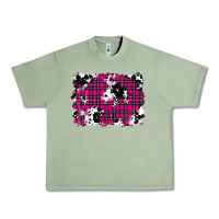 Oil Green Pink Christmas Plaid Cowhide Pattern Background Urban Heavy Tee - RanaPortraitStore