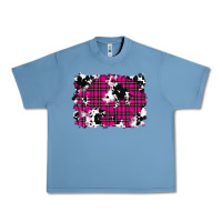 Pebble Blue Pink Christmas Plaid Cowhide Pattern Background Urban Heavy Tee - RanaPortraitStore