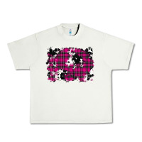 Pistachio Pink Christmas Plaid Cowhide Pattern Background Urban Heavy Tee - RanaPortraitStore