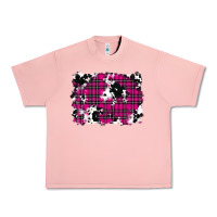 Salmon Pink Christmas Plaid Cowhide Pattern Background Urban Heavy Tee - RanaPortraitStore