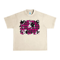 Sandshell Pink Christmas Plaid Cowhide Pattern Background Urban Heavy Tee - RanaPortraitStore
