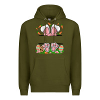 Army Green easter costom name rabbit Premium Hoodie - MaliasSmallBusiness
