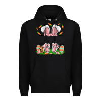 Black easter costom name rabbit Premium Hoodie - MaliasSmallBusiness