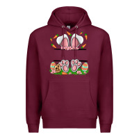 Burgundy easter costom name rabbit Premium Hoodie - MaliasSmallBusiness