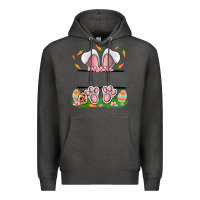 Charcoal Heather easter costom name rabbit Premium Hoodie - MaliasSmallBusiness