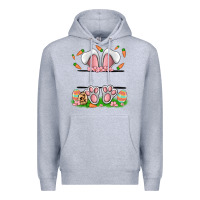Heather Grey easter costom name rabbit Premium Hoodie - MaliasSmallBusiness