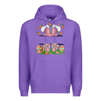 Purple easter costom name rabbit Premium Hoodie - MaliasSmallBusiness