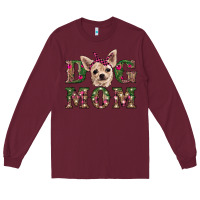 Burgundy christmas dog mom chihuahua Long Sleeve Tee - RanaPortraitStore