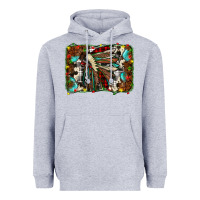 Heather Grey christmas indian headdress Heavyweight Hoodie - JahusDesignShop